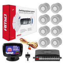 Parkavimo jutiklių rinkinys LED-GRAF, 8 sidabro spalvos jutikliai 22 mm AMIO-01597