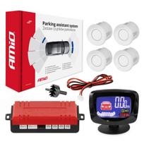 Parkavimo pagalbos sistema LED-GRAF, 4 balti jutikliai 22 mm AMIO-01563