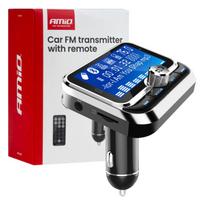 Automobilinis FM siųstuvas su pulteliu, 2×USB-A 12V 24V AMIO-04657