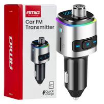 Automobilinis FM siųstuvas, 2×USB-A microSD 12V 24V AMIO-04654