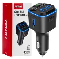 Automobilinis FM siųstuvas, 1×USB-A 2×USB-C 12V 24V AMIO-04651