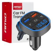 Automobilinis FM siųstuvas, 2×USB-A 12V 24V AMIO-04648