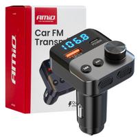Automobilinis FM siųstuvas, 1×USB-A 1×USB-C 12V 24V AMIO-04647