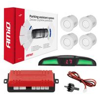 Parkavimo pagalbos sistema LED COB, 4 balti jutikliai 22 mm AMIO-02283