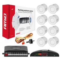 Parkavimo pagalbos sistema LED, 8 balti jutikliai 22 mm AMIO-01601