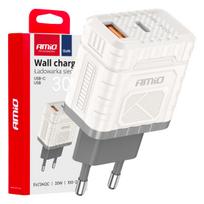 Sieninis įkroviklis Quick Charge GaN 30W USB-A + USB-C AMIO-04286