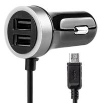 Automobilinis įkroviklis PCH PRO-01 microUSB+2xUSB 2.4A 12/24V