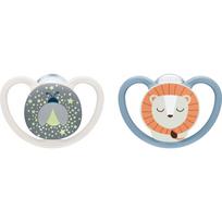 NUK Perfect Match Air Night 0-6 m čiulptukas Firefly/Lion 2 cm