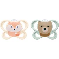 NUK Perfect Match Air 0-2 m čiulptukas Fox/Bear 2 vnt.