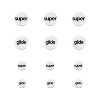 Superglide 2 (Type-C) Glass Skates Dots Universal 6mm+9mm balti pakaitiniai pelės pėdeliai