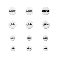 Superglide 1 (Type-S) Glass Skates Dots Universal 6mm+9mm balti pakaitiniai pelės pėdeliai