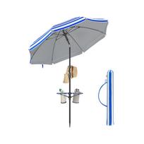 Skėtis nuo saulės 160 cm, mėlynas-baltas