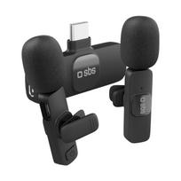 Belaidžiai Mikrofonai Ant Kaklo Su Usb-c Imtuvu Juodi - 2 Vnt.