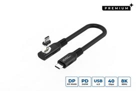 MicroConnect USB-C to USB-C cable 0.15m  Angled Premium magnetic