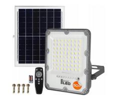 LED reguliuojamo ryškumo saulės prožektorius LED/50W/3,2V 5000K 6000 mAh IP65 juoda + nuotolinis pultas