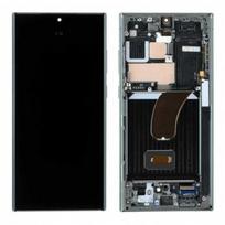 Samsung S918 S23 Ultra 5G ekranas su lietimui jautriu stikliuku ir juodu rėmeliu OLED