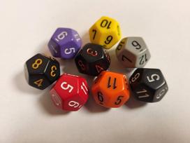 Žaidimų kauliukas Chessex d12 Polyhedral Dice, 1 vnt