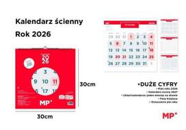 Kalendorius 2026 m., sieninis 30x30 cm, raudonas - MP Main Paper