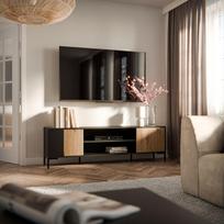 TV staliukas MERCI 180 EF Juoda/Artisan ąžuolo