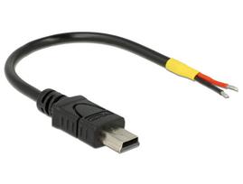 DeLOCK USB2.0 Micro-B male > 2 x open wires - Stromkabel - Mikro-USB Typ B (nur Strom) (M) bis ohne Stecker - 10cm - Schwarz (85251)