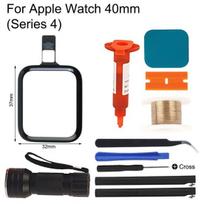 Laikrodžio LCD priekinio stiklo dangtelio jutiklinio ekrano skaitmenintuvo pakeitimas su lanksčiu kabeliu For Apple Watch 40mm (Series 4)