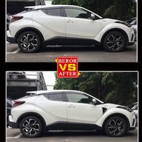 2 vnt. automobilio šoninio sparno oro srauto grotelių apdaila Toyota CHR C-HR 2016-2018 Black  Silver