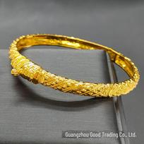 24k aukso Vietnamo smėlio apyrankės moterims – elegantiški vestuviniai papuošalai 24k gold-plated