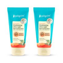 Pilgrim 5% Vitaminas C Skaistinantis Itin Lengvas Gelinis Kremas Nuo Saulės SPF 60 Pa++++ 45ml 2 vnt. pakuotė Visiems Odos Tipams