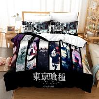 Tokyo Ghoul Lovos Patalynės Komplektas Viengulis Twin Pilnas Karalienės Karaliaus Dydis Hip Hop Anime Lovos Komplektas Paauglių Miegamojo Antklodės Užvalkalų Rinkiniai 3D Spausdinimas 02 70x133cm 3pcs