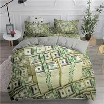 Money Duvet Cover King Microfiber Dollar Bills of United States Federal Reserve with The Portrait of Ben Franklin Bedding Set 135x200cm 2pcs