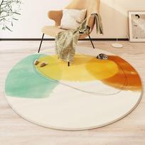 Apvalūs imitacinio kašmyro svetainės kilimai Didelio ploto apdaila Miegamojo kilimas Paprasti sofos ir kavos staliuko kilimai Darbo kambario poilsio zonos kilimas 80x80CM