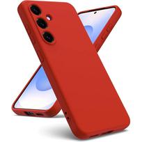 Skysto silikono dėklas SM Galaxy S25 S24 S21 FE S23 S22 Ultra Plus atsparus smūgiams matinės spalvos saldainio spalvos minkštas dangtelis Galaxy S24 Ultra raudona