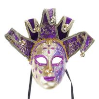 Masquerade Mask Venetians Jester Mask Cosplay Mask Party Mask Wall Decorations Mask for Halloween Carnival Party Gifts violetinė