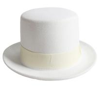 White Fedora Top Hat White Short Brim Magician Hat Surprise Gift for Boyfriend balta