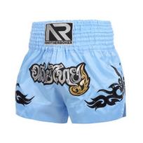 Boxing Shorts Anti-friction High Elasticity Breathable Muay Thai Cord Design Kickboxing Shorts S šviesiai mėlyna spalva