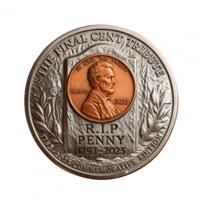 Ilsėkis ramybėje 1793-2025 Paskutinio cento memorialinė moneta Vario galvos moneta 202 JAV. Kolekcionuojami monetų dizainai „In God We Trust“ ir alyvmedžio šakos