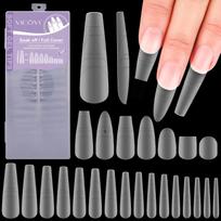 320 Pcs Frosted Poly Extension Gel With Scale Nail Forms Long Coffin Stiletto Mold Fake Nails Acrylic Gel French False Nails onesize gray