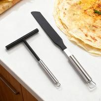 Crepe Spreader and Spatulas Kit Pancake Tool with Hanging Hole Restaurant T Shaped Pastry
