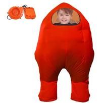 „Among Us“ pripučiamas kosminio kostiumo kostiumas, skirtas „Cosplay“ ir Helovino vakarėliams Child raudona