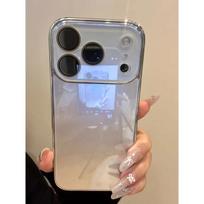 Prabangus grūdinto stiklo kameros apsauginis dėklas iPhone 17 16 15 14 13 12 Pro Max, dengtas rėmelis, smūgiams atsparus, kietas galinis dangtelis For iPhone 17 sidabras