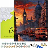 Tapyba pagal skaičius Oh Art, Peizažas Londonas prieblandoje 40x50 cm