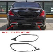 A51K-2 VNT. Buferio Išmetimo Vamzdžio Apdailos Juostelė Sidabrinis Plastikas Mercedes Benz S Klasės W222 S320 S350 S400 S450 A2228852900 A2228853 sidabras