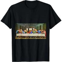 Paskutinė vakarienė (Paskutinė vakarienė) pagal Leonardo da Vinci Marškinėliai S juoda