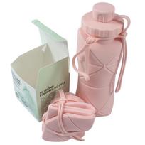 Portable Silicone Collapsible Water Bottle for Outdoor and Travel 600ml white