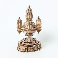 Floating City in Clouds DIY 3D Wooden Puzzles Miniature Architectural Model Jigsaw Sky Empire Building Kit for Adults Kids Gift gelsvai ruda