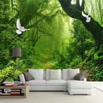 3D tapetai Žalioji miško freska Didelio medžio sienų tapyba Svetainės miegamojo Šiuolaikinės sienų tapybos 200 cm(W) x 140 cm(H)