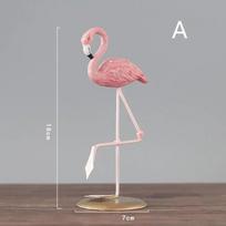 Naujos kūrybingos rožinės dervos figūrėlės Amatai Ins Flamingo Ornament Namų stalas Animacinių filmų priedai Svetainės darbalaukio puošmenos B pink