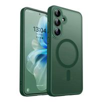 Prabangus matinis permatomas magnetinis belaidžio įkrovimo dėklas, skirtas Samsung Galaxy A56 A16 A36 A26 A06 A55 A35 A25 A15 A05 Magsafe dangtelis Galaxy A25 5G tamsiai žalia spalva