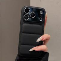 Prabangus Akimirksniu Paverčiantis 17 Žemyninės Striukės Objektyvo Apsauga Telefono Dėklas iPhone 17 Air 16 15 14 13 Pro Max Žieminis Minkštas Pūkinis Matinis Dangtelis iPhone 13 juoda