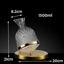 Aukštos kokybės krištolinis stiklas 360 besisukantis dekanteris 1500 ml vyno balionėlis aeratorius veidrodinis ąsotis dovanų juostos apdaila gold 1500ml auksas